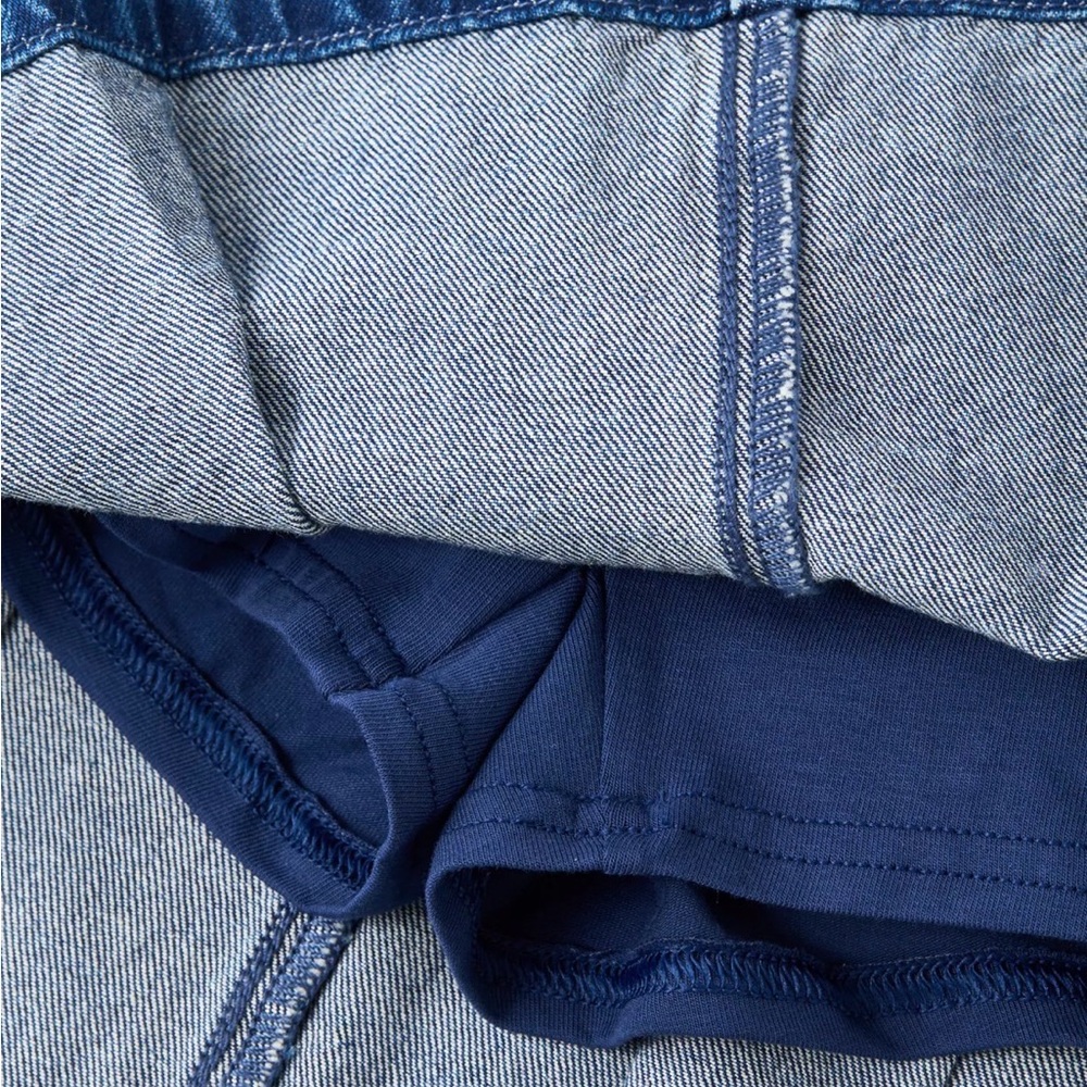 2 AE Pleated Mini Skorts Size 8 Denim and Khaki. - Picture 3 of 8